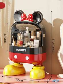 Disney Minnie/Mickey Mouse Drawer Makeup Storage Box, Spacious Cosmetic Display Case, Perfect Makeup Storage Solution - Multicolor - View 13