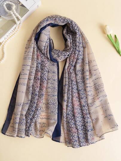 1pc Ombre Color Woven Fabric Fashion Scarf For Women, Spring/Summer/Autumn