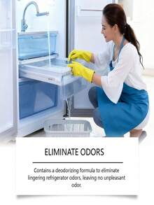 jakehoe 冰箱清洁剂和除臭剂 - 适用于食品接触表面，适用于冰箱内部所有表面，从塑料抽屉到玻璃搁板，温和不伤表面 - 彩色 - 查看 3
