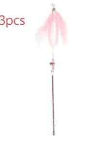 3pcs Cat Toys Set, Including Teaser Wand, Fairy Wand, And Feather Stick With Bell, Designed For Pets, Durable, No Battery Required - Multicolor - View 13