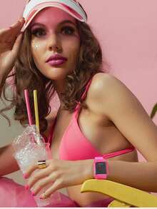 Glitter Bling Jelly Clear Band Case Compatible With Apple Watch Band With Bumper Case 49mm 46mm 45mm 44mm 42mm 41mm 40mm 38mm, Hard Crystal Clear Sport Strap Compatible With IWatch SE Ultra 3 2 Series 11 10 9 8 7 6 5 4 3 2 1 For Boy Girl Hollow No Include Watch - Multicolor - View 7