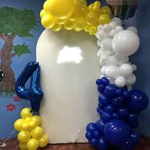 10-Inch Navy Blue, Yellow, White Balloons, Navy Blue, Yellow Latex Balloon Set, Suitable For Boys, Men Birthday, Wedding, Baby Shower, Graduation, Anniversary Party Decoration - Multicolor - View 4