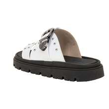 Women's Platform Sandal With Blogger Style, Soft Platform Sole, Moleca 5504.103, Beach Style With Buckle. - 黑與白 - 查看 4