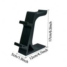 3-In-1 PlayStation 5 Controller Stand, Game Desktop Organizer With Headphone Holder, No Charging Base, Holds 2 Controllers, Space-Saving, White/Black Game Accessory - Black - View 3