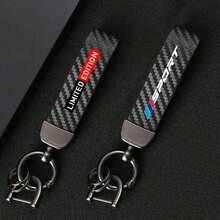 1个锌合金汽车钥匙扣，碳纤维纹理设计，无编织款，适用于宝马、雪佛兰等车型。时尚汽车钥匙扣，情人节送给朋友或家人的礼物。男士汽车配件 - A - 查看 7