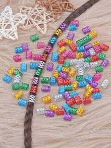 100pcs Multi-Color Hair Accessories Set, Suitable For Braids & Dreadlocks, Includes Beads, Hair Ties, Clips And Adjustable Metal Headbands - Multicolor - View 6