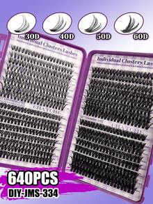 640 sợi mi giả đơn, mi giả hình lá phong uốn cong chữ D, mi giả hình mắt mèo uốn cong chữ D mới 9-16mm, mi giả dày hình lá phong mùa thu, bộ dụng cụ nối mi tự làm, tạo hiệu ứng trang điểm tự nhiên, siêu dày, thông minh, siêu mềm và nhẹ, mi giả đơn có thể tái sử dụng. - Nhiều màu - Xem 16