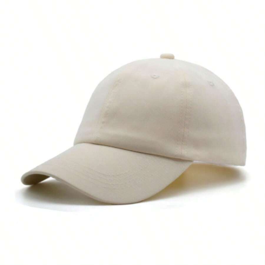 1pieza Gorra de béisbol para hombre y mujer, gorra lisa, gorra para el sol, gorra para el sol, ajustable, gorra con visera, gorra informal,Ligero. - Beis - Ver 1