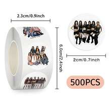 1卷/包 Katseye 女团卷曲贴纸，适用于剪贴簿、水瓶装饰胶带、密封胶带 - 彩色 - 查看 3