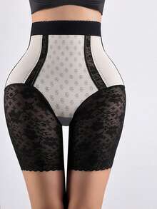 Quần lót nữ cạp cao ren chống lộ bụng, không đường may, định hình vóc dáng thoải mái. - màu đen - Xem 6