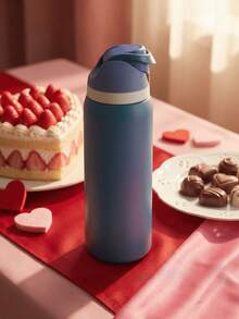 0walai Lake Blue Vacuum Flask With Straw 32oz,945ML, Cold And Hot Water Can Be Insulated, Beautiful Appearance, Exquisite Workmanship, Suitable For Camping, Work, Indoor Use,Suitable For Gift,Perfect For Valentine's Day,Birthday,Giving Day. - Màu xanh ngọc - Xem 2