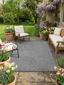 1pc Gray Square Faux Jute Rug, Anti-Scratch, Washable, Easy To Clean, Ideal For Pet Owners, Suitable For Living Room, Dining Room, Study, Bedroom And Other Spaces - Grey - View 8