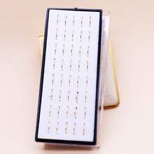 40pcs Minimalist Stainless Steel Black Nose Rings - Black - View 14