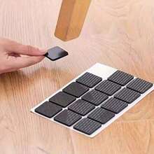 30pcs Anti-Noise Chair Leg Protectors] 30pcs Anti-Noise Chair Leg Protectors, Non-Slip Furniture Pads For Dining Chairs And Tables, Durable Material, With Metal Finish Type - Other Types For Quiet Home Environment 6YPT - Black - 查看 6