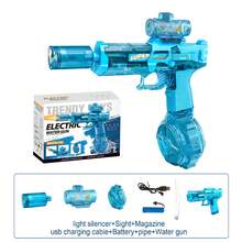 Fashion Ice Mouse Electric Water Blaster Automatic Firing With Cool Light Effects High-Pressure Water Flow Realistic Recoil Experience Large Capacity For Boys Girls Adults Summer Outdoor Water Party - 彩色 - 查看 9