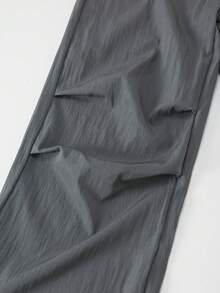 Girls' Casual Gray Patchwork Ruffle Hem Pants, Girls' Striped Ruffle Trim Straight Leg Casual Pants - Grey - View 6