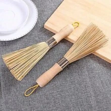 1pc Natural Bamboo Pot Brush, Bamboo Pot Scrubber, Kitchen Cleaning Brush, Household Pot & Dish Brush - Multicolor - View 5