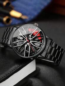Men's Steel Band Elegant Quartz Watch, Business Style High-End Men's Watch - Multicolor - View 4