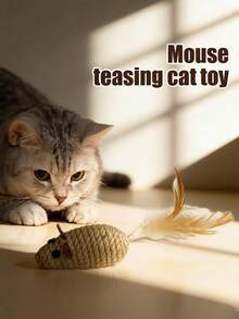 Sisal Cat Toys, Bite Resistant Sound Making, Simulation Mouse Shape, Indoor Playing Training, Small Cats Pets, Interactive Self Amusing, Durable Funny Sisal Fake Mouse Cat Chew Toys - Multicolor - View 2