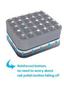 30/40/42/54/60 瓶装，带泡沫衬垫，可拆卸底部隔板，可容纳 30/40/42/54/60 瓶 15ml (0.5oz) 指甲油或精油（包括底油，不含底部隔板）。 - 彩色 - 查看 19