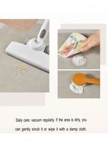 1pc Dual-Tone Blue And Gold Abstract Design Washable, Non-Slip, Lightweight, Easy Care Carpet - Ideal For Living Room, Bedroom Or Home Office, Area Rug - Multicolor - View 7