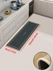 3.5mm Thick Soft Rubber Linen Kitchen Mat, Simple Solid Color Letter Style Kitchen Absorbent Rug, Edged Carpet To Prevent Peeling, Water-Absorbing And Easy To Clean Mat, Linen Surface, Foam Middle Layer, Rubber Bottom, Suitable For Kitchen Rugs, Home Decor, Bathroom, Entryway, Laundry Room, Hallway, Living Room And More - Multicolor - View 12