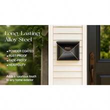 Black Mailbox Wall Mount 11 X 5 X 8.75 Inch Wall Mount Mailboxes For Outside Waterproof Mailboxes For Outside - Envelope Mailbox - BlackandCopper - View 3