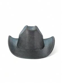 1顶炫彩黑色牛仔帽，面料反射彩虹光泽，未来感十足的宽檐设计修饰脸型，适合音乐节、派对、日常佩戴。 - 禮帽 - 查看 10