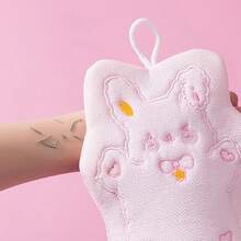 1pc Rabbit Shaped Exfoliating Bath Gloves, Cute Pattern Bathing Scrub Mitt - Multicolor - View 5