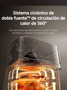 Freidora de aire Dreame, con ventana de visualización, capacidad de 7.6L, tecnología de calentamiento Dual Vortex™ + inyección de vapor, cocción rápida, 8 preajustes, cocción saludable sin aceite para toda la familia, control táctil LED, botón +1 minuto, potencia de 2800W. Tema navideño de cocina, suministros de cocina, freidora de aire - Ver 5