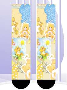 CARE BEARS 爱心熊 1 双装 女士爱心熊四季个性化袜子，360° 数码印花，图案包括趣味十足的快乐熊、许愿熊、心形快乐熊、天使熊、暴躁熊等长袜，时尚简约，适合日常穿着，也是毕业季和生日送给情侣的理想礼物。 - 彩色 - 查看 5