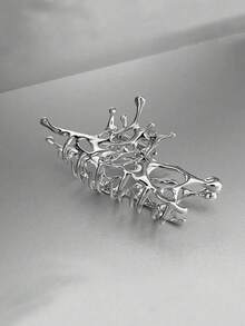 1件装女士镂空不对称设计时尚发爪，街头骷髅头造型发夹，发卡，发夹，发爪夹，发饰，发夹，发卡，发爪夹，学生用品，大学秋冬季女士度假装扮发饰 - 彩色 - 查看 4