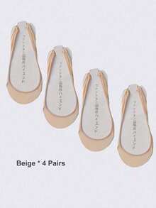 4/8 Pairs Women Silicone Non-Slip Hollow Heel Invisible Shallow Mouth Boat Socks, Suitable For Wearing With High Heels Or Daily Life - Multicolor - View 13