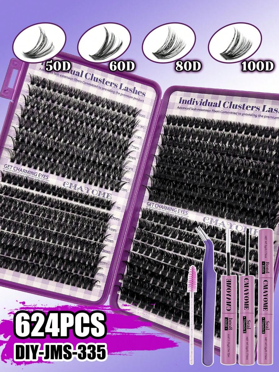 640 piezas de pestañas postizas individuales, pestañas postizas en forma de hoja de arce D-Curl, nuevas pestañas postizas D-Curl de ojo de gato de 9-16 mm, pestañas postizas gruesas con forma de hoja de arce de otoño, kit de extensión de pestañas DIY, crea un efecto de maquillaje natural, súper grueso, inteligente, súper suave y ligero, pestañas postizas individuales reutilizables - Multicolor - Ver 1