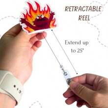 Cute UFO Cow Badge Reel Holder Retractable With ID Clip For Nurse Nursing Name Tag Card Funny Accessories With Alligator Clip Medical Assistant Office Student Work Hospital - Llama Potion - 查看 4