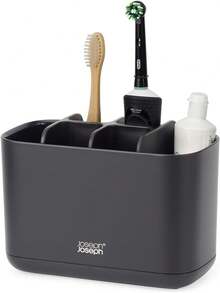 2026 Hot Selling Bathroom Organizer-Joseph Joseph Easy-Store - Compact Toothbrush Holder Caddy Bathroom Storage ,/White, Regular-New Fashion - màu đen - Xem 2
