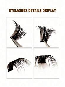 200 Stück D-Curl dicke schwarze Einzelwimpern, 80D-Curl, 9-16mm gemischte Länge, flauschig natürlich, weich & leicht, DIY Wimpernverlängerung, geeignet für den Alltag, Hochzeit, Date, Party, Musikfestival und andere Anlässe. Wimpernbüschel, einzelne Kunstwimpern, Kunstwimpern - D - Übersicht 4