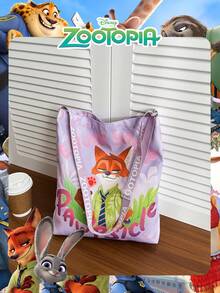 Disney 1 Pc Officially Licensed Zootopia Nick Pattern Storage Bag Shopping Bag High-Capacity Tote Bag Adjustable Shoulder Strap Shoulder Bag Lightweight Handbag Official Licensed - Verifiable For Lady/Girls/Women Perfect For Daily/Shopping/Going Out - Multicolor - View 10