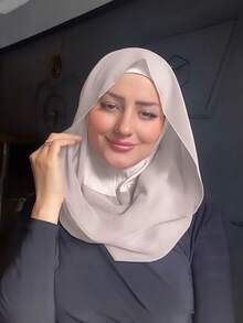 1件拉法帽头巾，一体式头带头巾，无缝针织头巾，可遮盖颈部，轻盈弹力面料，适合祈祷、旅行、工作、日常佩戴 - 灰米色 - 查看 6