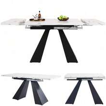 Dining Table & Chair Sets - White + MDF+Metal - View 11