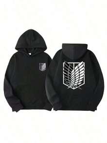 New Attacks Ons Titans Men's Hoodie Anime Hoodies Men Women Streetwear Pullover Harajuku Hoodies Sweatshirt Clothes Male Sportswear Essentials Hoodie Hoodie Women Sweatshirts Women Hoodies Men's Hoodie Sweatshirts Men Essentials Fear - Black - View 5