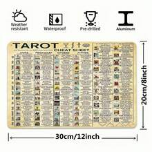 Tin Metal Sign Tarot Cheat Sheet Rider-Waite Smith Tarot Deck Keys | Spiritual Divination Gift Art | Witchy Aesthetic Distressed Metal Sign - Nhiều màu - Xem 5