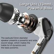 原装T2 TWS透明无线蓝牙耳机，HIFI音质，适用于所有智能手机的无线蓝牙耳机 - 彩色 - 查看 7