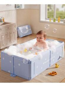 1pc Foldable Children's Bathtub, Infant Bathing Tub, Newborn Baby Bathtub, All-In-One Kids Bathing Basin - Multicolor - View 2