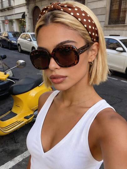 女士豹纹复古椭圆形超大时尚眼镜，经典塑料镜框，适合户外旅行、海滩度假、日常夏季佩戴