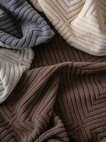 1pc Plush Velvet Stretch Sofa Cover, Solid Color Jacquard Design, Anti-Slip Anti-Dirty Durable Machine Washable, Holiday Decor Home Protection, Fits 1/2/3/4 Seater Sofa, Autumn Decor, Room Decor, Back To School, School Supplies - Brown - View 11