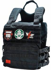 Chaleco de Peso Táctico para Crossfit + 2 Placas De 10lb - Negro - Ver 3