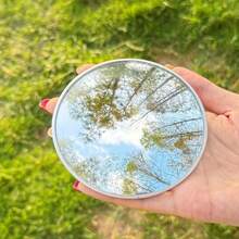 手持凸面镜，广角镜头，旅行摄影装备，小型圆形自拍镜，有大号和小号可选。凸面镜广角拍摄，旅行必备礼物，自拍神器，小巧便携，情人节情侣合影镜，高品质反射效果，内容创作者必备配件。 - 彩色 - 查看 4