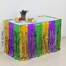 Carnival Party Decorations Colorful Streamers/Decorative Tinsel Curtain, Shiny Rainbow Table Skirt, Themed Decor Tassel, Shiny Rainbow Metallic Foil Tassel Table Skirt - Ideal For Birthday, Wedding, Easy To Peel And Stick - Rain Curtains In Multiple Colors - View 15