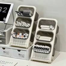 大容量桌面收纳盒，笔筒，学生桌面整理架，办公文具马克笔架 - 彩色 - 查看 2